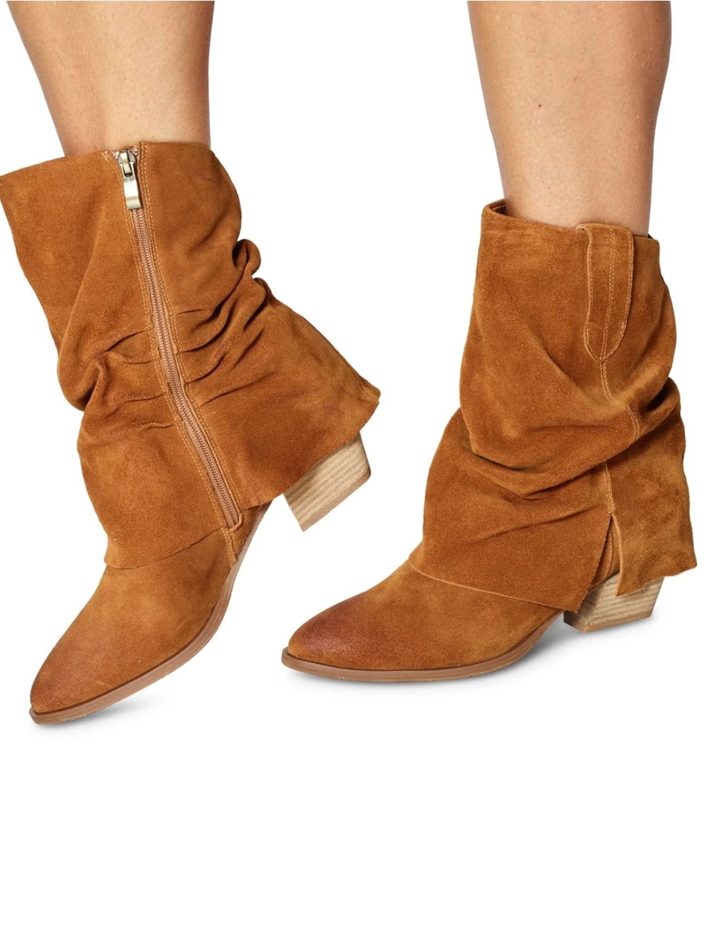 Antelope Lori Slouchy Suede Western Cowboy Boots EU 40/US 9-9.5 New!